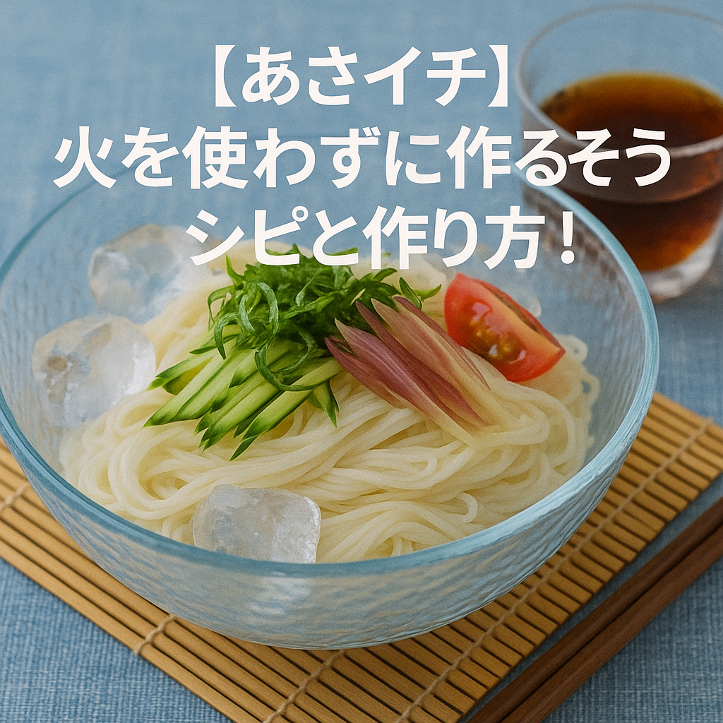 【あさイチ】火を使わずに作るそうめん レシピと作り方!簡単すぎて驚き?